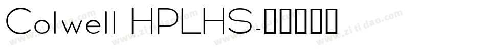 Colwell HPLHS字体转换
